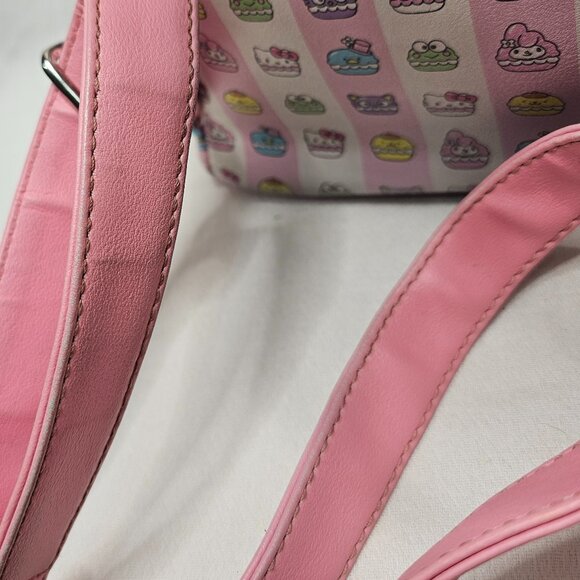 Sanrio Loungefly Hello Kitty Pink Kawaii Sweet Shop Macaroon Mini Backpack AOP - Picture 8 of 16